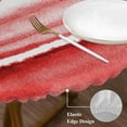 thumbnail image 3 of Red Ombre Round Tablecloth, Fitted Table Cover with Elastic for 55"-60" Round Tables, Modern Abstract Art Farmhouse Table Cloth Outdoor Indoor Dinning Party Waterproof Tablecloths, 3 of 7