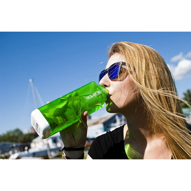 Clean Bottle Tritan Square BPA-Free Water Bottle, Opens from Both Ends, 25 Ounce