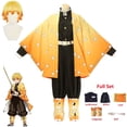 thumbnail image 2 of Anime Demon Slayers Kimetsu no Yaiba Agatsuma Zenitsu disfraz de Cosplay para mujer, uniforme de Kimono, ropa de fiesta de Navidad y Halloween, 2 of 4