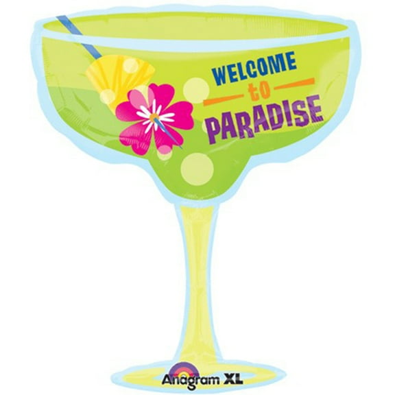 Mayflower Distributing 63777 LRG WELCOME TO PARADISE MARGARITA BALLOON -FLAT
