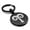 Black, variant on Stainless Steel Aries Zodiac Sign (Ram) Round Medallion Keychain Circle Ring