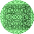 thumbnail image 1 of Ahgly Company Indoor Round Oriental Emerald Green Traditional Area Rugs, 7' Round, 1 of 4