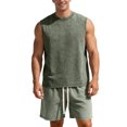 thumbnail image 1 of Men's Suit Set for Spring Summer Lightweight Breathable Vest and Relaxed Shorts Ensemble for Casual Daily Wear, 1 of 4