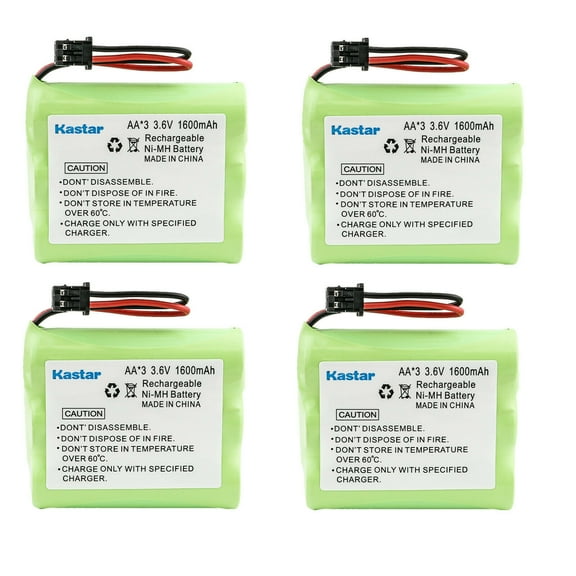 Kastar 4-Pack Battery Replacement for Dantona BATT-14 CPB-400B RCA BT-15 BT15 BT-32 29445 59519 100935 26936GE2 Recoton T101 T121 GP GP60AAK3BMS, GP80AAS3BMX MEMOREX YBT3N800MAH