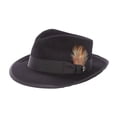 thumbnail image 2 of Stetson Mens Wool Felt Whippet Fedora Hat (Black, XX-Large), 2 of 2
