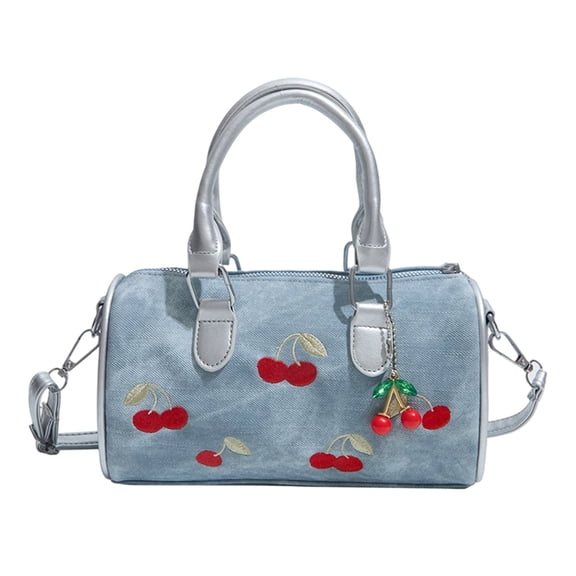AJKHSAHDFJ Printed Women's Tote Bag, Cherry Heart-Shaped Shoulder Bag, Shoulder Tote, Chain Strap, Suitable for Any Occasion, Fashionable and Versatile,White,Fashion