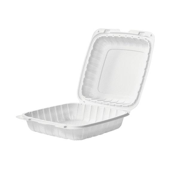 Watson Distributing 9" x 9" Clamshell Mfpp Container 1-Compartment Hinged Lid 150/Case