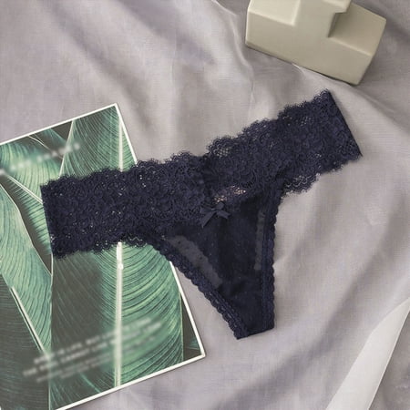 Meiodtion Underwear for Women Seamless Thong Comfort No Show Panties Cute Cheeky Waistband Low Waist Panty  Blue  One Size