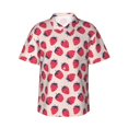 thumbnail image 2 of Yiaed Strawberry Print Hawaiian Shirt for Men Short Sleeve Button Down Shirts Beach Shirts for Men-Large, 2 of 5
