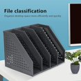 thumbnail image 4 of Foldable Magazine Rack 4 Compartments Adjustable Storage Box Desktop Organizer Bookends(black), 4 of 5