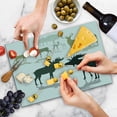 thumbnail image 4 of Antlers Cutting Board, Elk Deer and Fawn Silhouette Forest at the Background World Natural Habitat Theme, Decorative Tempered Glass Cutting and Serving Board, Large Size, Green Black, by Ambesonne, 4 of 5