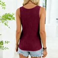 thumbnail image 5 of Women's Fashion Solid Color V-Neck Sleeveless Button Front Knitted Tank Top for Casual and Layered Outfits,Wine,S, 5 of 7