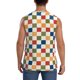 thumbnail image 4 of Balery Floral Checkerboard Camisetas sin mangas para hombre, absorbe la humedad y protege contra el mal olor.-Large, 4 of 7