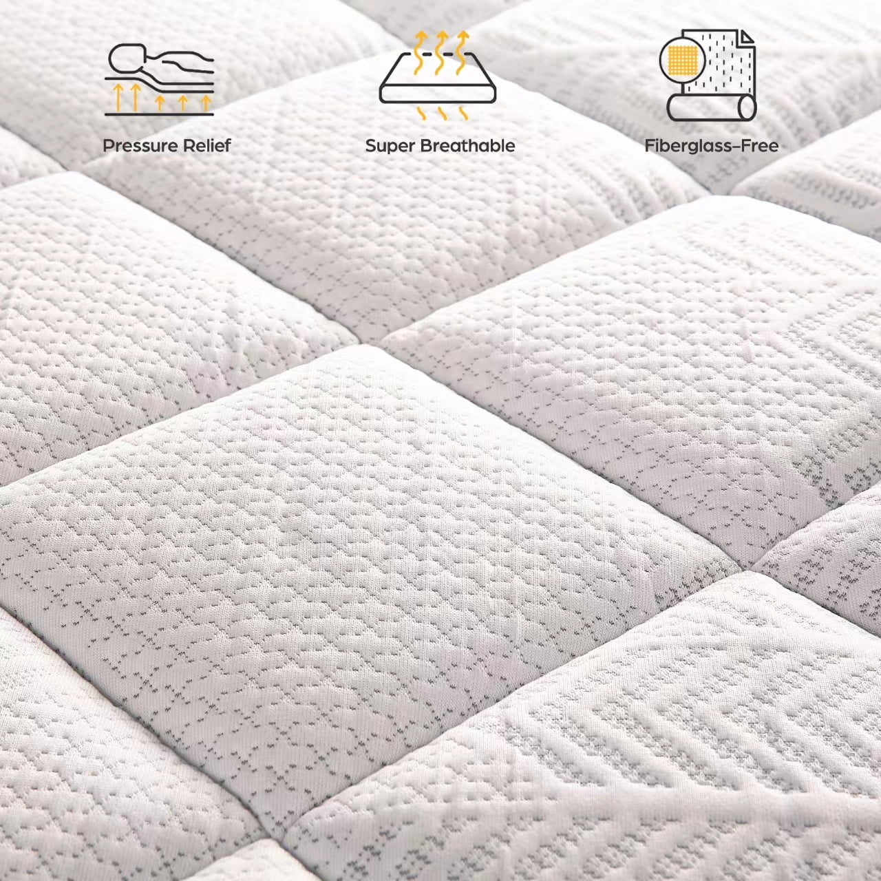 Nisien Foam Mattress Adult 10 Inch Hypoallergenic Full Medium Euro Top Hybrid Mattresses