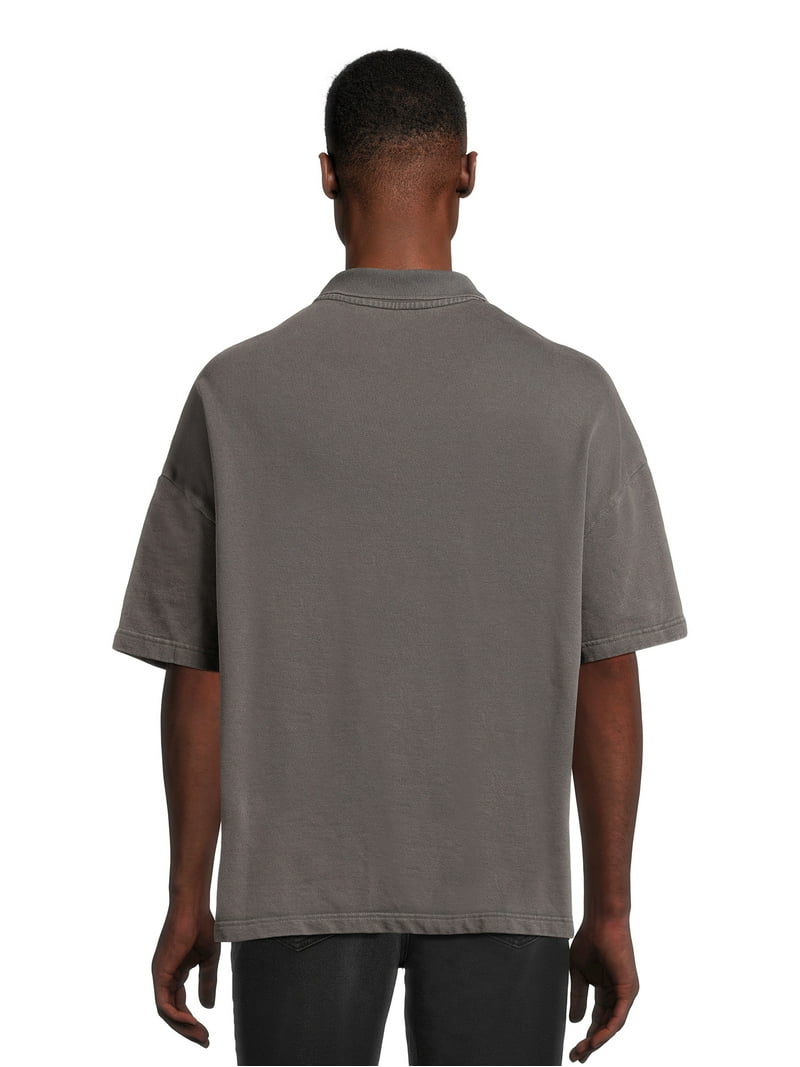 No Boundaries Mens & Big Mens Oversize French Terry Polo Shirt