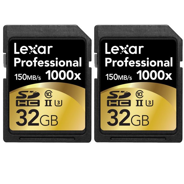 Lexar 32GB Professional 1000x SDHC Class 10 UHSII Memory Card 2Pack