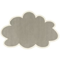 SAFAVIEH Kids Gladys Cloud Shape Wool Area Rug, Grey/Ivory, 4' x 6' Swivel