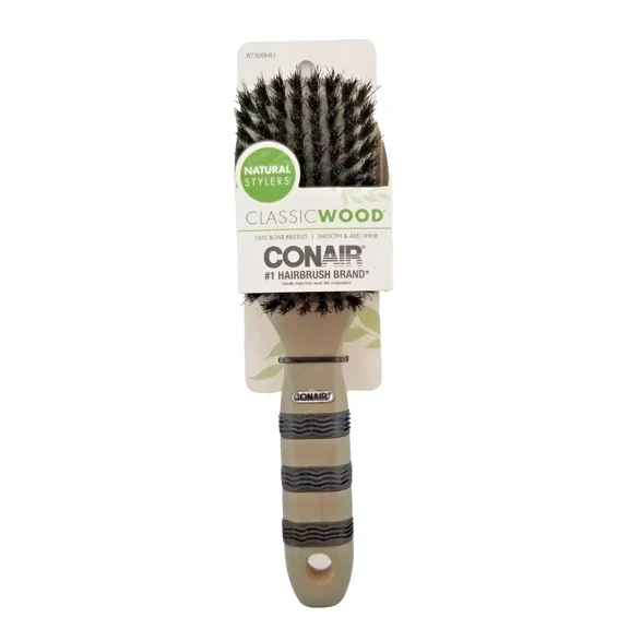 Conair Classic Wood Hair Brush with 100% Boar Bristles, 1 Count