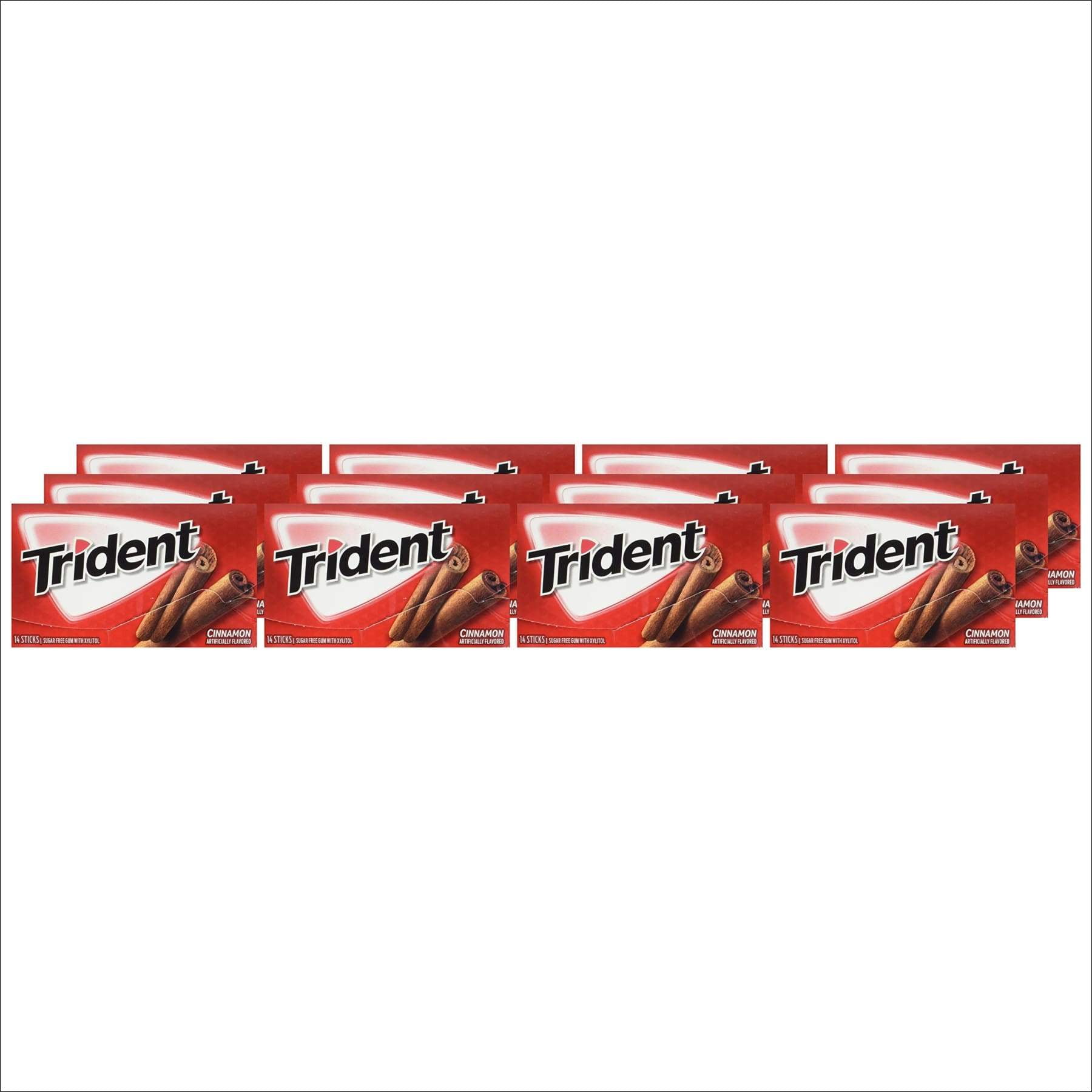 Trident Cinnamon Sugar Free Gum, 12 Packs of 14 Pieces (168 Total Pieces) - Default Title