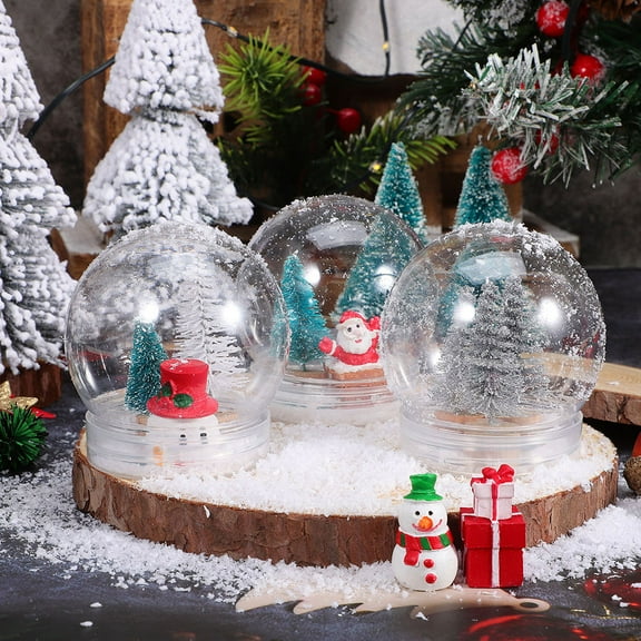 Luxshiny 30Pcs Fillable Clear Plastic Snow Globe Dome Kit with Screw Cap for Craft and Decoration