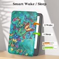 thumbnail image 4 of MonsDirect Case for 6" Kindle Paperwhite 5th/6th/7th Generation 2012-2016,Soft PU Leather Case with Auto Sleep/Wake & Hand Strap for 6 inch Kindle Paperwhite 5th/6th/7th Generation, Green Butterfly, 4 of 7