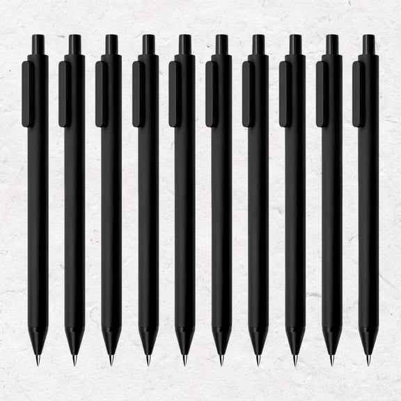WuPing Gel Pens Black Ink 0.5mm Fine Point, 10 Pcs Retractable Pens Office Supplies