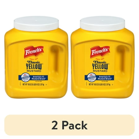 (2 pack) French's No Artificial Flavors Gluten Free Classic Yellow Mustard, 105 oz Cup