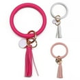 thumbnail image 3 of Naierhg Fashion Women Tassel Charm Wristlet Faux Leather Keychain Key Ring Holder Gift, 3 of 7