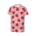 thumbnail image 3 of Honeii Strawberry Print Kids Boy T-Shirt,Breathable Round Neck Tee,Stylish Summer Tee for Boys, for Outdoor Activities and Casual Wear, 3 of 7