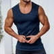 thumbnail image 1 of Camiseta sin mangas de cuello redondo para hombre, de poliéster, a rayas, ajustada, informal, para fitness, con cuello redondo y sin mangas, 1 of 6