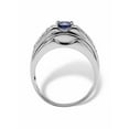 thumbnail image 2 of PalmBeach Jewelry Men's 1.53 TCW Oval-Cut Genuine Midnight Blue Sapphire and Cubic Zirconia Ring in Sterling Silver, 2 of 6