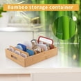 thumbnail image 4 of Kitchen Cabinet Organizer for Food Storage Container Lids with Adjustable Dividers Bamboo Drawer Caddy Box for Kitchen Storage And Organization, 4 of 7