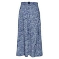 thumbnail image 5 of Sngxgn Womens Skirts Elastic Waist A-Line Pleated Long Skirts(Blue,XL), 5 of 9