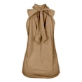 thumbnail image 7 of Endives Womens Tank Tops Halter Neck Top Casual High Neck Sleeveless Tshirt Beach Vacation Loose Fit Shirt Top Khaki, 7 of 7