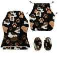 thumbnail image 5 of SCRAWLGOD Paw Cow Print Brown Black 4 PCS Gaming Chair Covers Cat Proof Game Computer Office Desk Chair Cover Protector with Armrest Slipcovers, 5 of 7