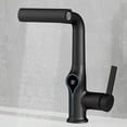 thumbnail image 5 of Grifo de Lavabo con Pantalla Digital de Temperatura y Cascada, con Elevación Hacia Arriba y Hacia Abajo, Mezclador de Agua Fría y Caliente para Baño, Color Negro., 5 of 5