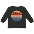 thumbnail image 3 of Inktastic Lake Erie Distressed Retro Sunset Boys or Girls Long Sleeve Toddler T-Shirt, 3 of 5