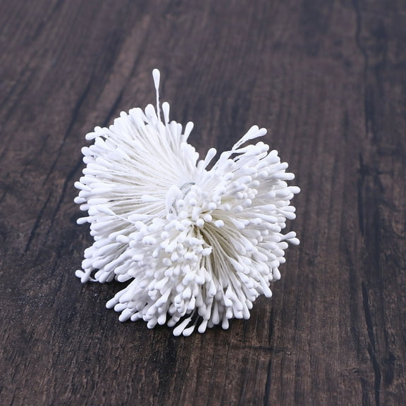 Masteelf 400pcs Set Flower Artificial Pearlized Floral for Flower Making Scrapbook Decoration White