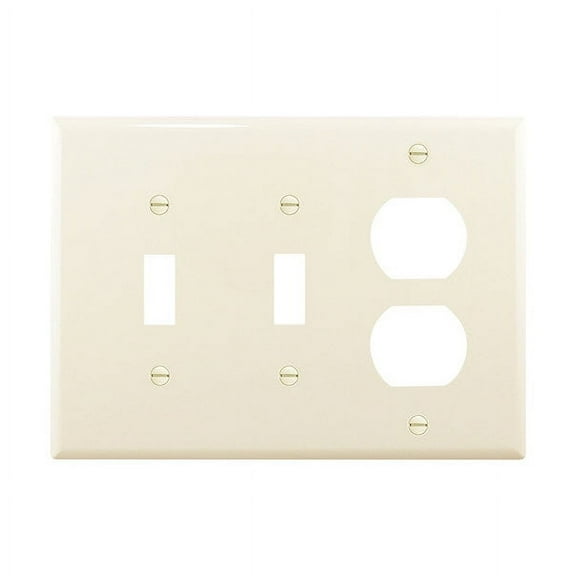 Eaton 3-Gang Light Almond Double Wall Plate -Pack 12
