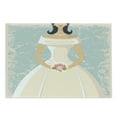 thumbnail image 1 of Bridal Shower Cutting Board, Grunge Sketchy Design Backdrop Wedding Bride Dress Vintage Art, Decorative Tempered Glass Cutting and Serving Board, Large Size, Pale Blue and White, by Ambesonne, 1 of 1