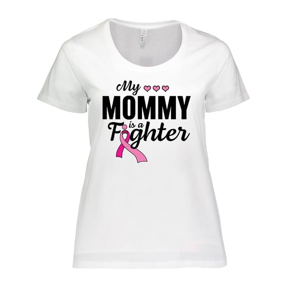 Inktastic Breast Cancer Awareness My Mommy is a Fighter Women's Plus Size T-Shirt