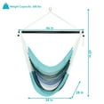 thumbnail image 4 of Sunnydaze Polyester Rope Hammock Hanging with Cushions - Lagoon Stripes, 4 of 9