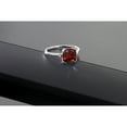 thumbnail image 4 of Gem Stone King 2.61 Ct Cushion Red Garnet White Diamond 10K White Gold Ring, 4 of 5