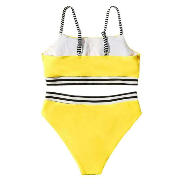 Bullpiano 7-11 Years Swimming Suit Girls Two-pieces Bathing Suits One  Shoulder Crop Tank Top and Bottoms Swimwear Kids Sunsuit 7-8 Years 