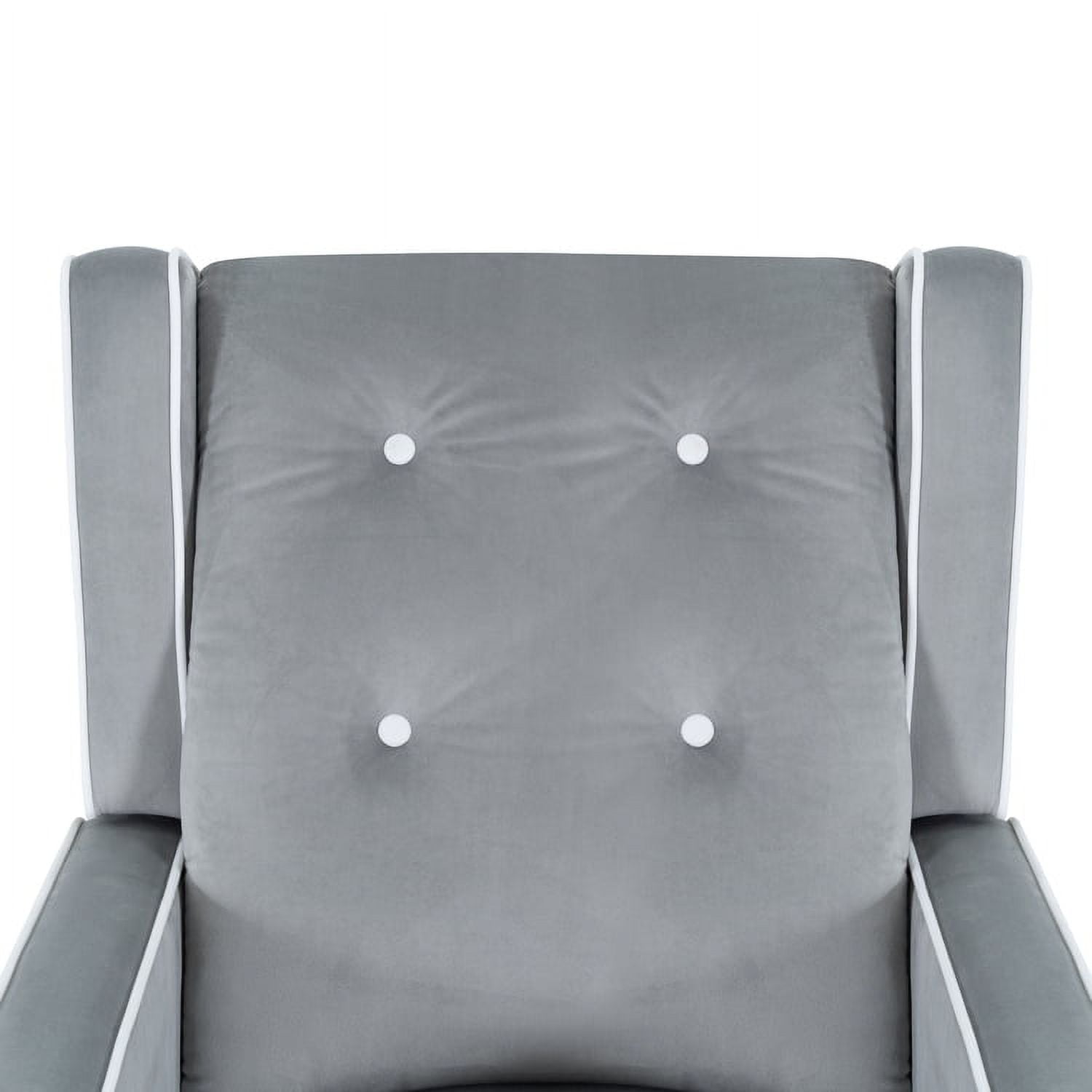 Odelia 360 Swivel Glider Rocker Recliner, Tufted Nursery Chair with Manual Puller, Plush Cushioning, Soothing Rocking Motion with Microfiber Fabric for Living Room, Bedroom, Apartment Light Gray