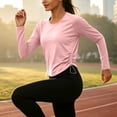 thumbnail image 3 of Scyoekwg Fitted Workout Tops for Women Raglan Side Drawstring Athletic Shirts Long Sleeve Slim Running Workout Casual Tee (Pink,XL), 3 of 9