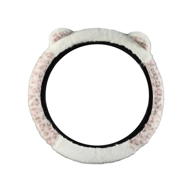 Cubierta Del Volante Cubierta Del Volante Del Coche de Poliéster 34-39cm de Diámetro Invierno Calor Elástico Del Oído Del Gato Cubierta Del Volante Del Coche