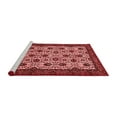 thumbnail image 2 of Ahgly Company Machine Washable Indoor Round Abstract Red Modern Area Rugs, 8' Round, 2 of 4