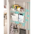 thumbnail image 6 of LEFEE Over Door Hook with 2 Mesh Baskets and 9 Hooks, 304 Stainless Steel No Drilling Over The Door Hanger, Over The Door Organizer for Bathroom, Kitchen, Bedroom-White (for 1.57in Doors), 6 of 7