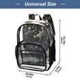 thumbnail image 4 of Large Clear PVC Backpack Heavy Duty See Through Backpack for Adults Work Travel, Dark Wings Printed 12L, 4 of 8